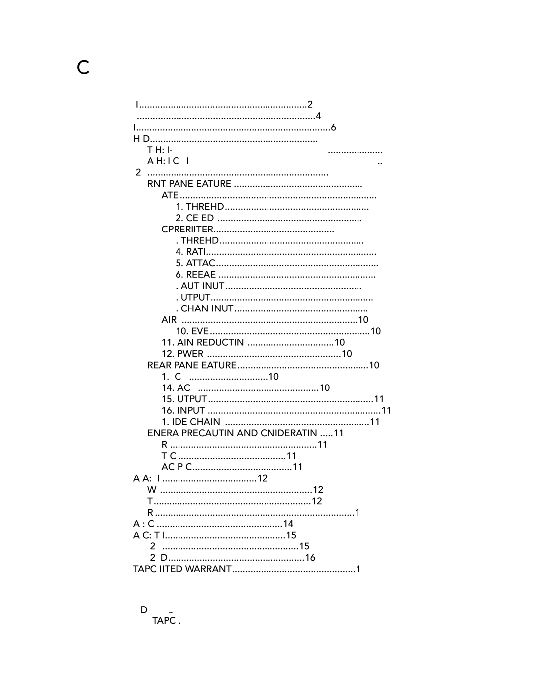 Tapco SQ2 manual Contents 