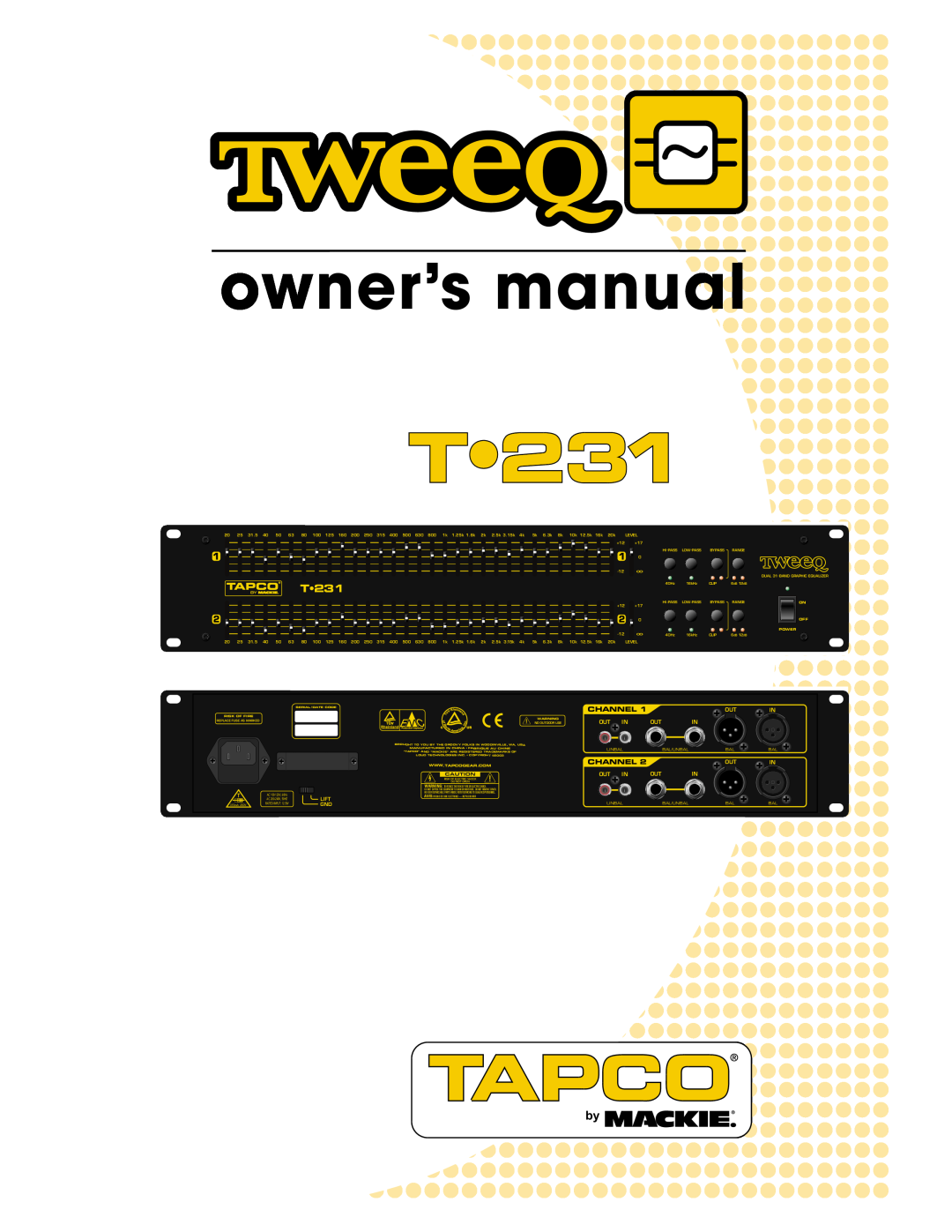 Tapco T-231 user service Channel, Out In 