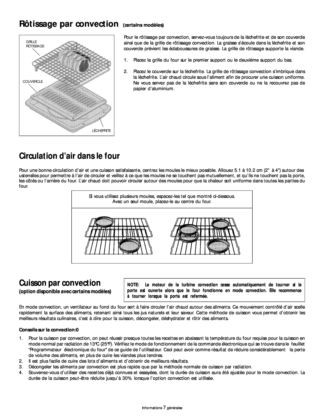 Tappan 318200409 warranty Rôtissage par convection certains modèles, Circulation d’air dans le four, Cuisson par convection 