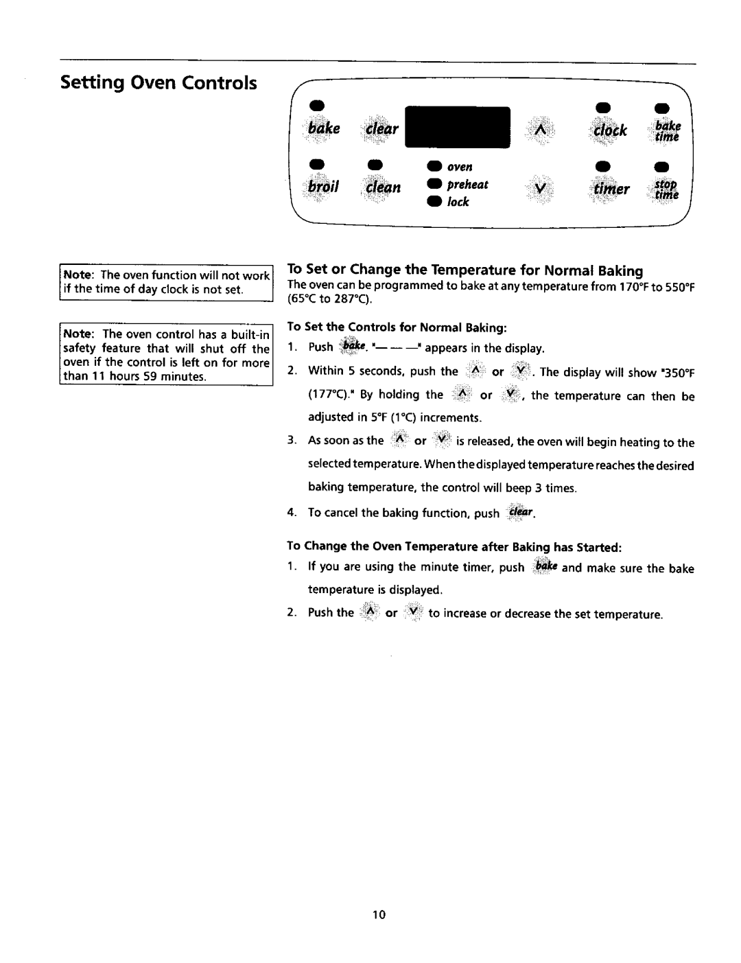 Tappan TEF365CHTA, TEF365CHSA warranty Setting Oven Controls, Lock 