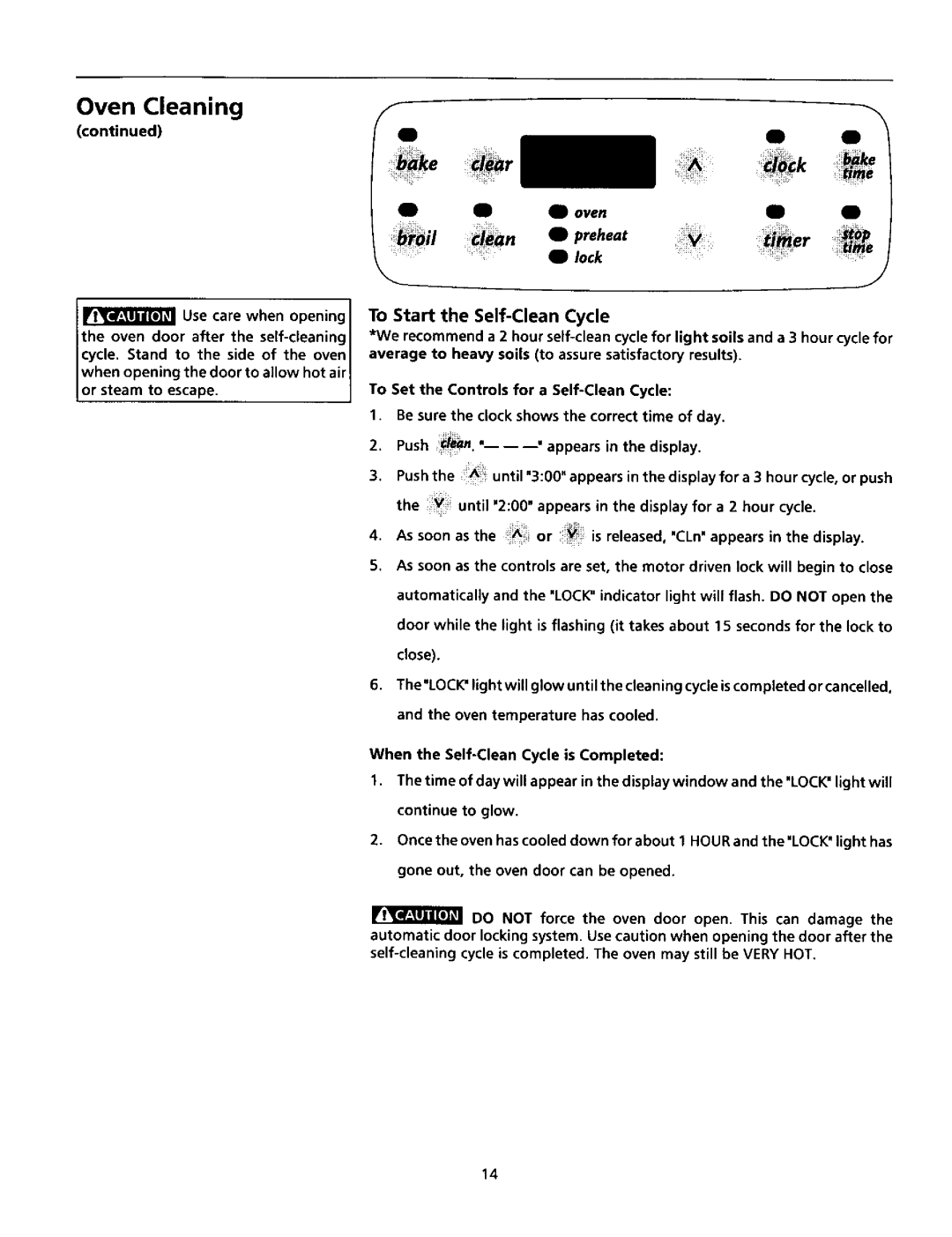 Tappan TEF365CHSA, TEF365CHTA warranty Preheat, To Start the Self-Clean Cycle 