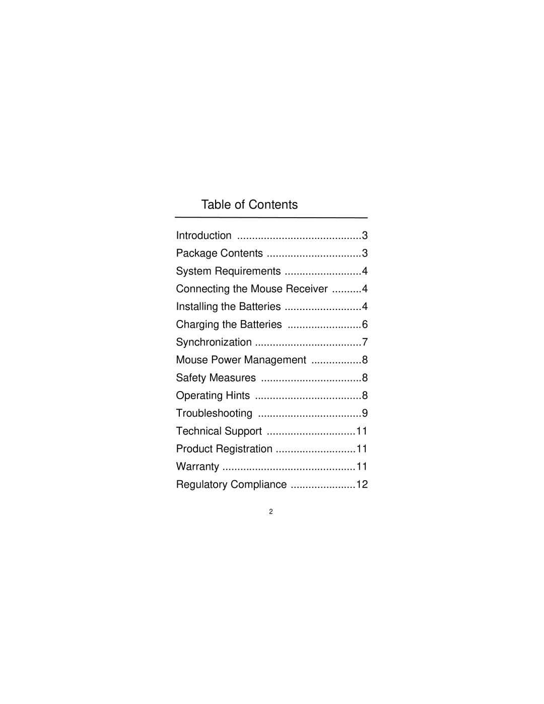 Targus 410-0008-001A manual Table of Contents 