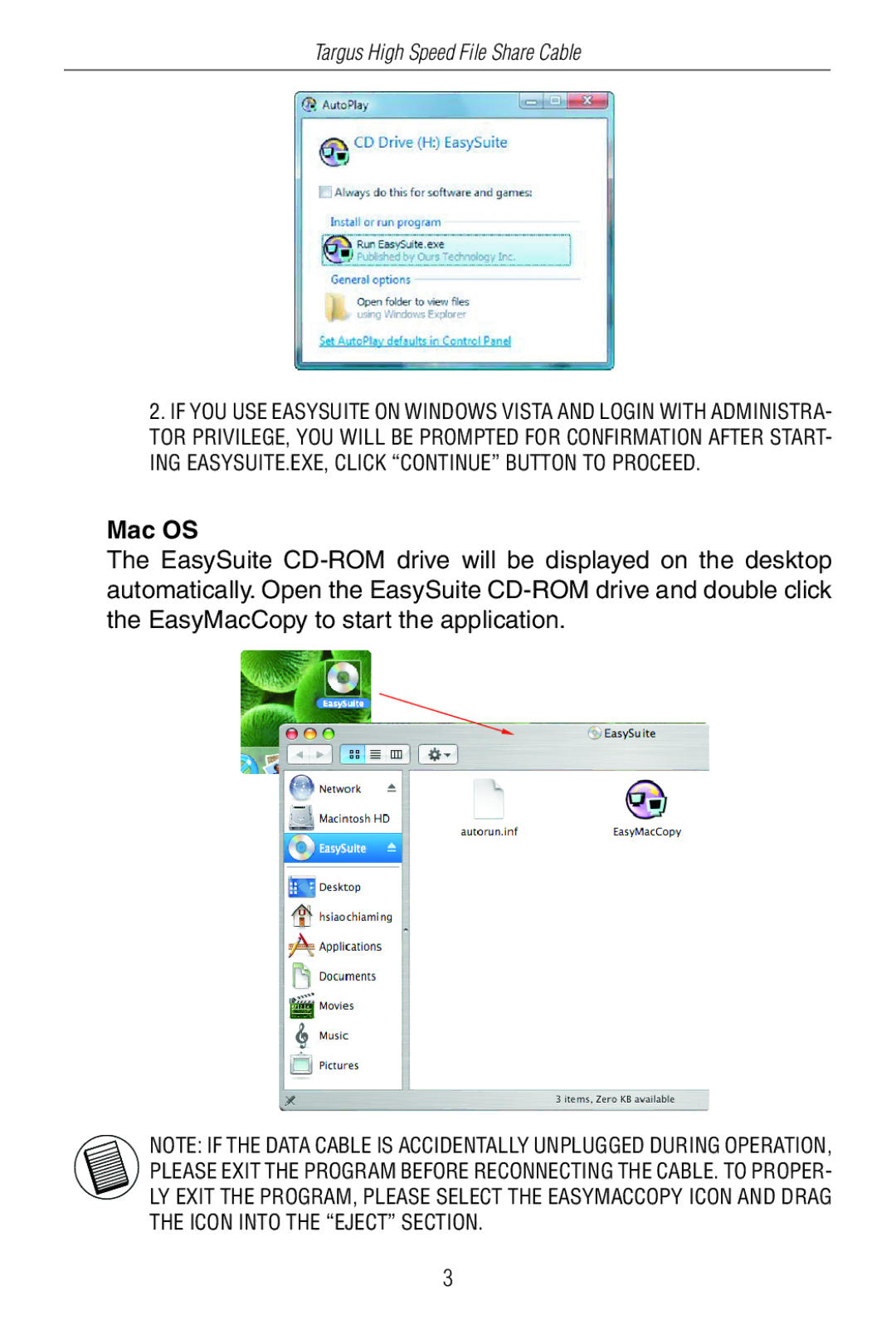 Targus ACC96US specifications Mac OS 