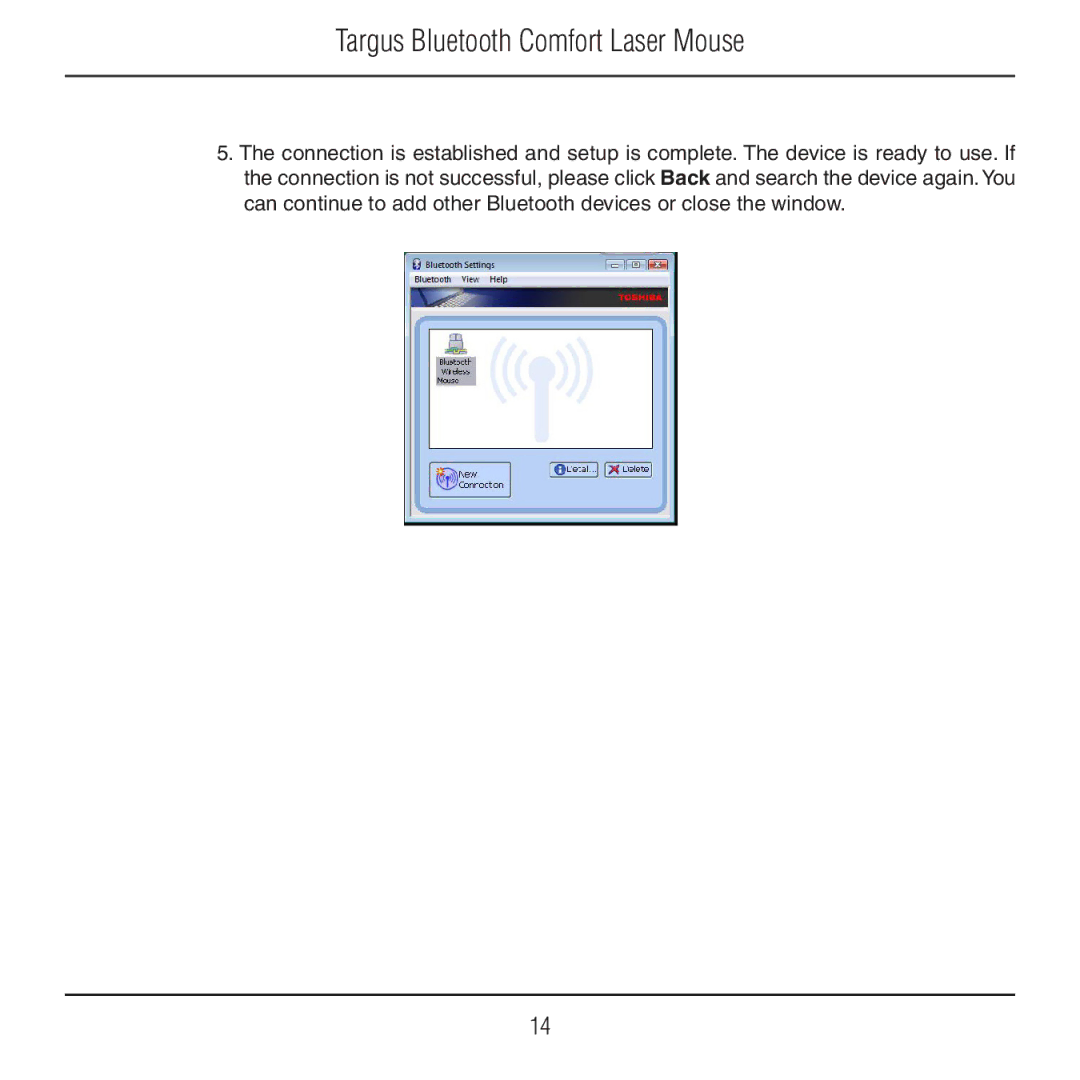 Targus AMB09US manual Targus Bluetooth Comfort Laser Mouse 