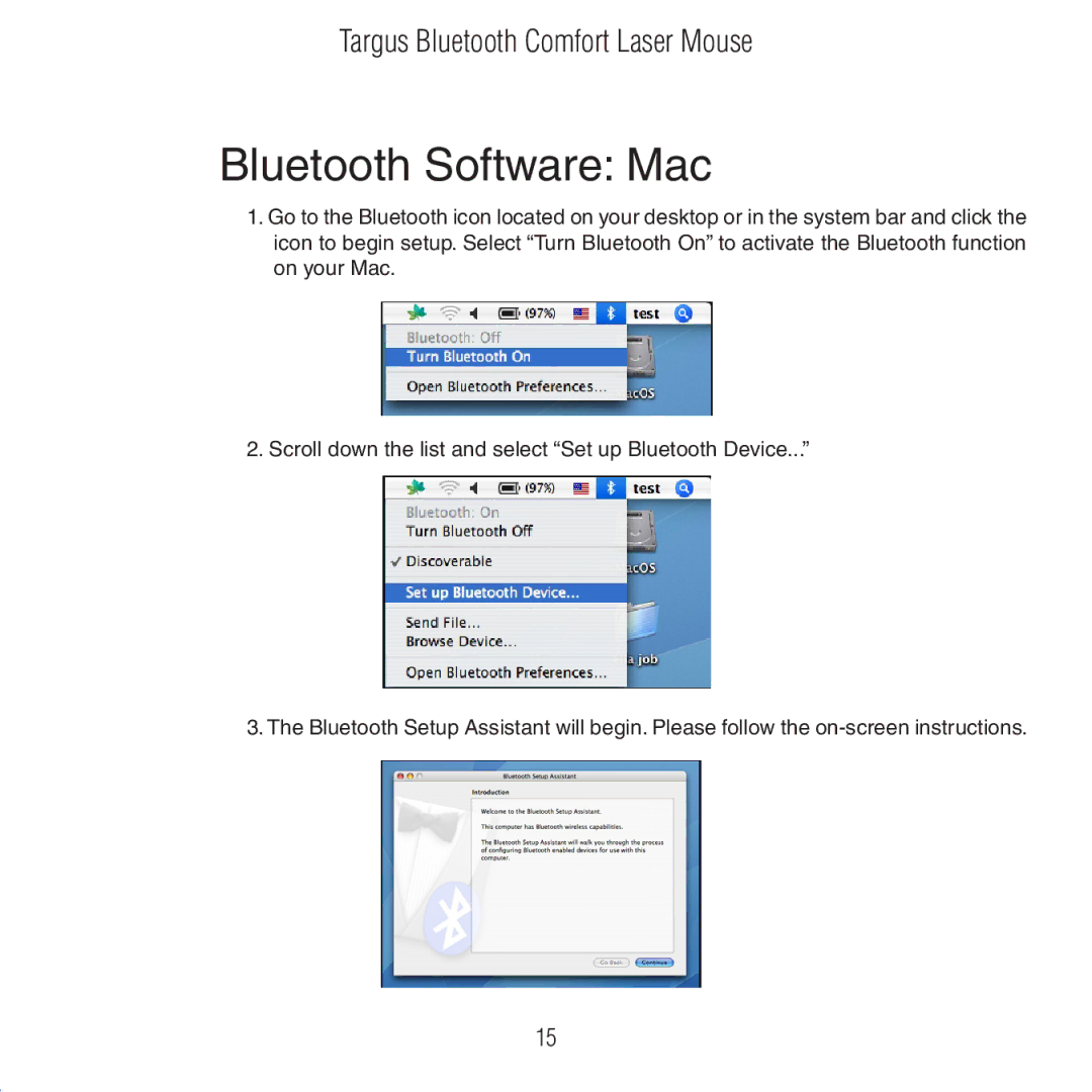 Targus AMB09US manual Bluetooth Software Mac 