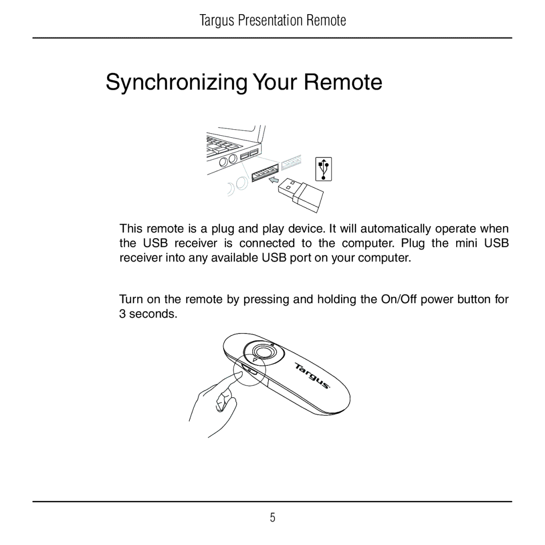 Targus AMP18US manual Synchronizing Your Remote 