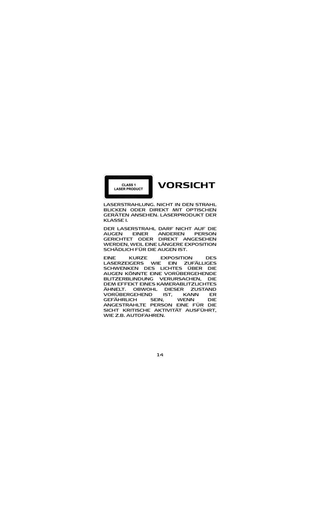 Targus AMW15EU specifications Vorsicht 