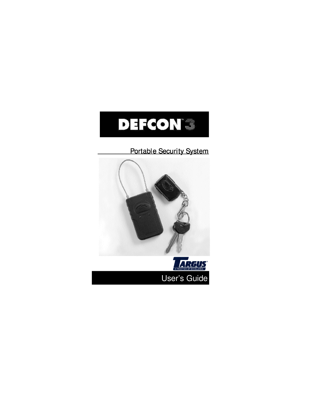 Targus DEFCON 3 manual User’s Guide, Portable Security System 