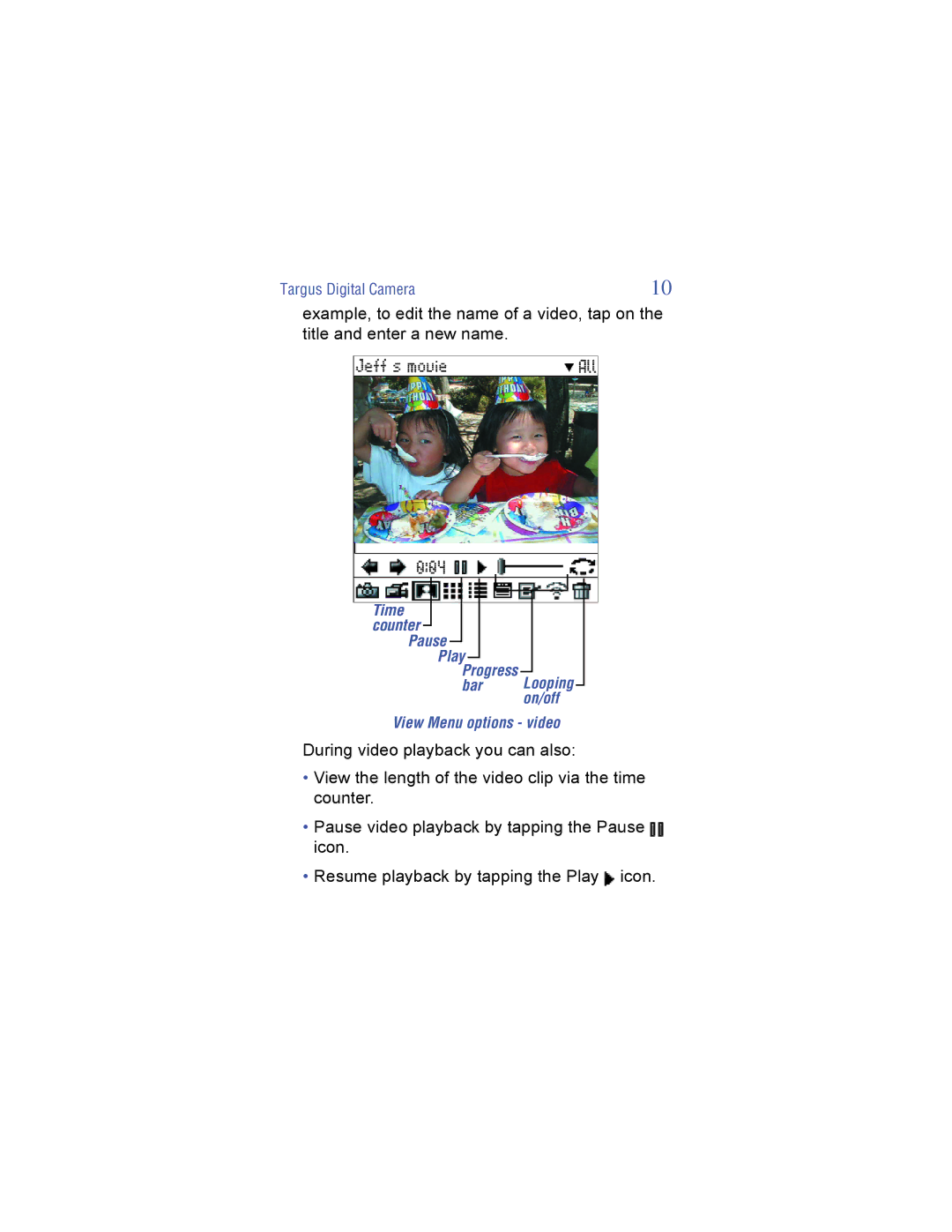 Targus Digital Camera manual Time counter 