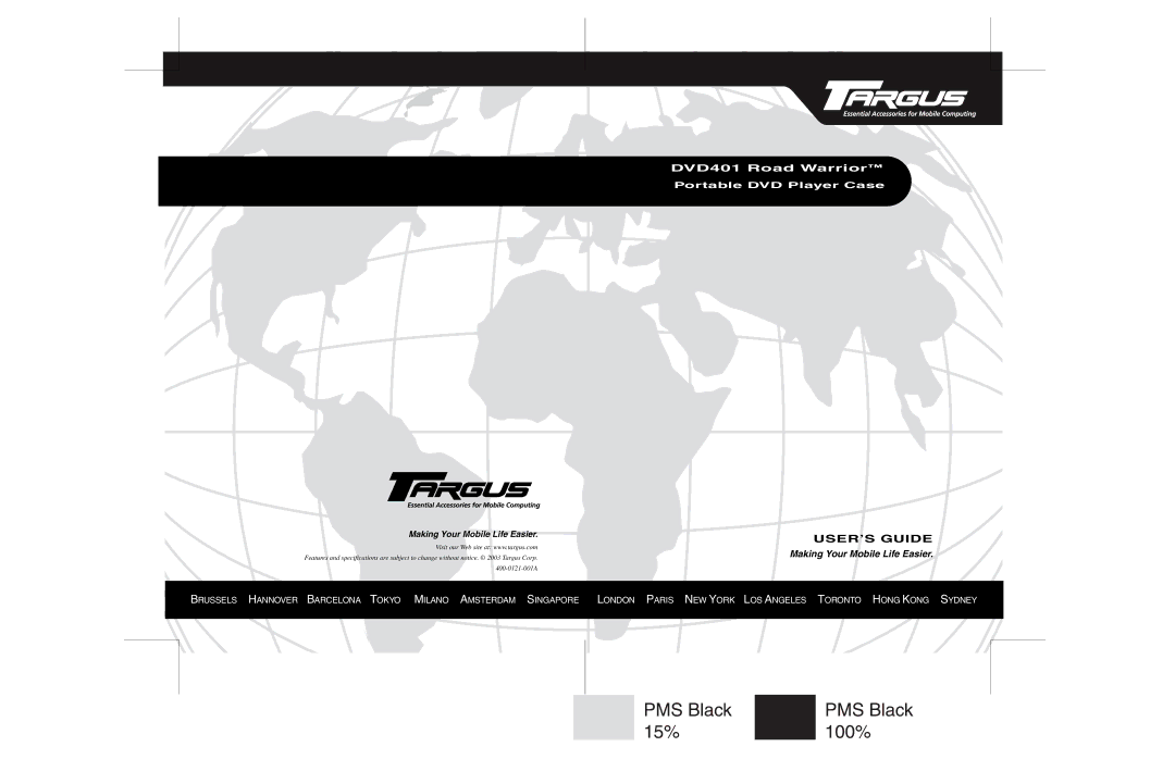 Targus specifications DVD401 Road Warrior 