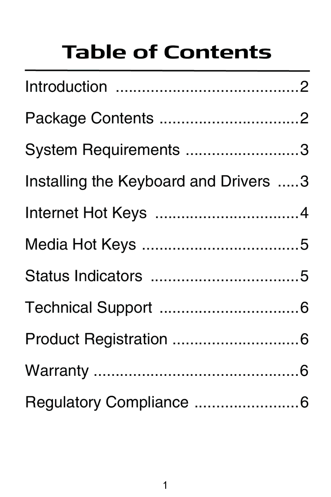 Targus internet multimedia USB keyboard specifications Table of Contents 