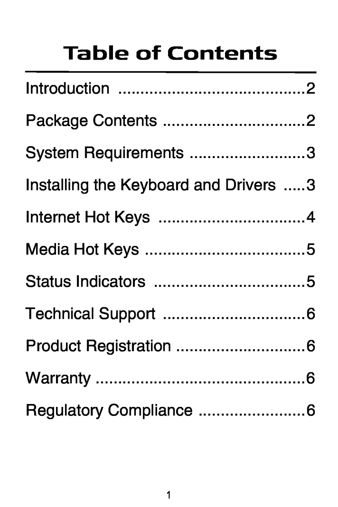 Targus internet multimedia USB keyboard specifications Table of Contents 