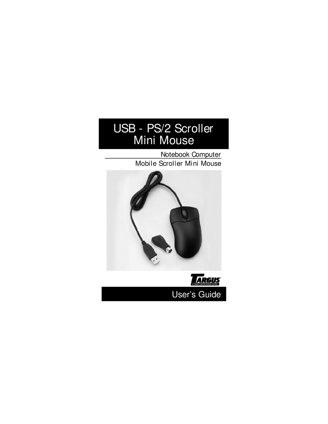 Targus manual USB PS/2 Scroller Mini Mouse 