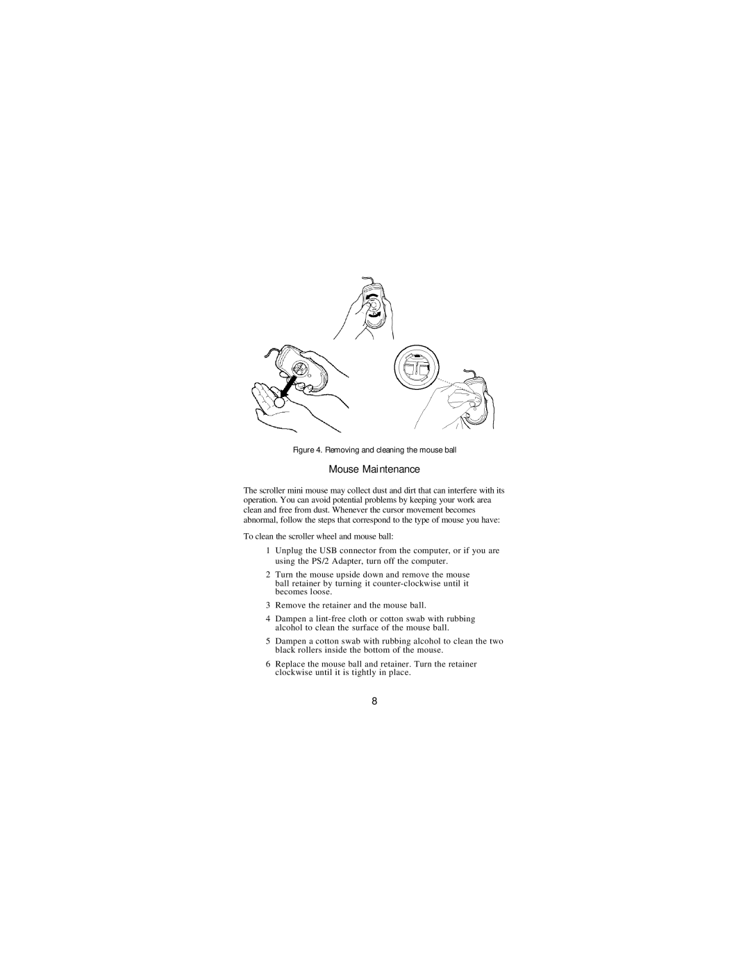 Targus Mini Mouse manual Mouse Maintenance 