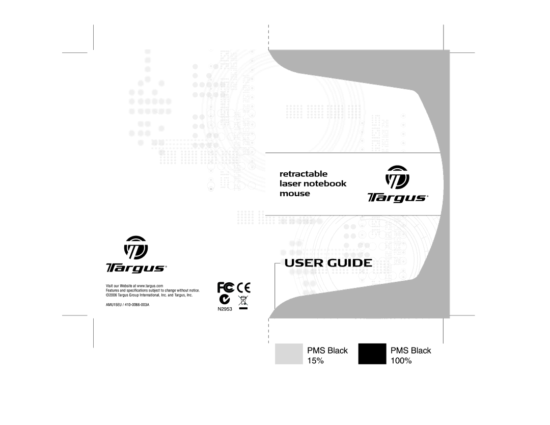 Targus Notebook Mouse specifications User Guide 