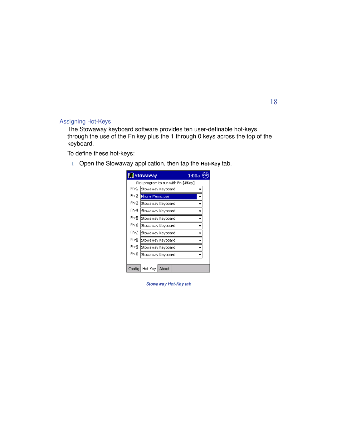 Targus PA840 manual Assigning Hot-Keys 