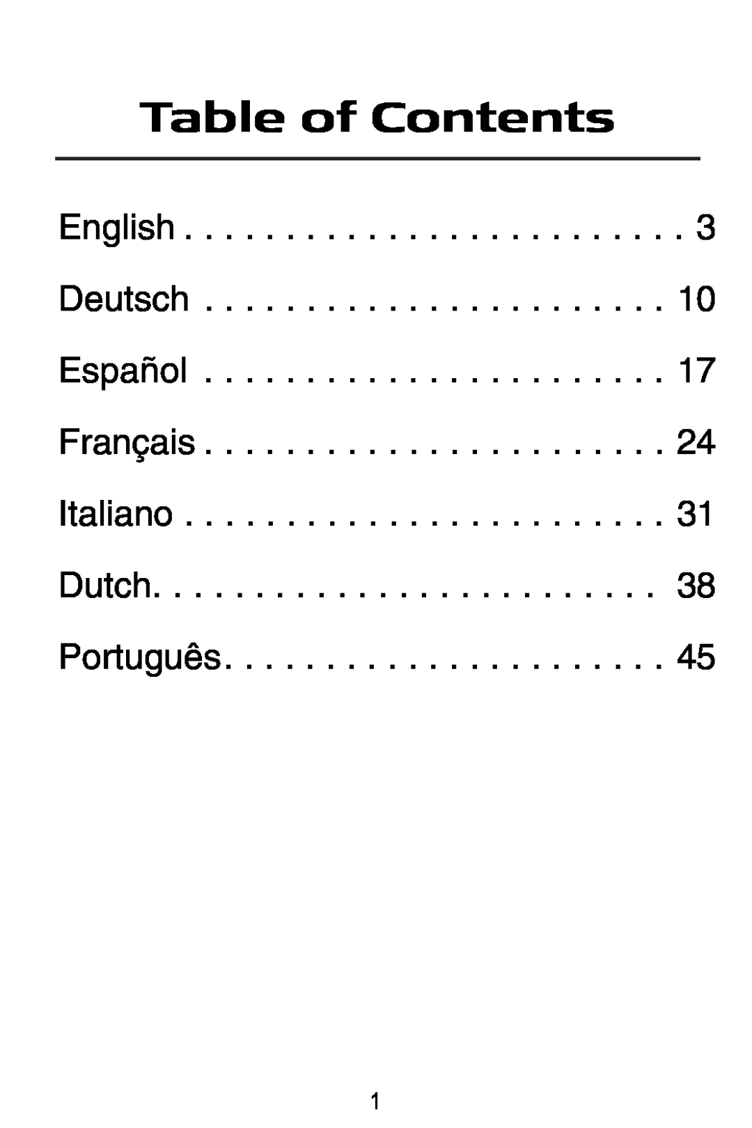Targus slim internet multimedia USB keyboard Table of Contents, English Deutsch Español Français Italiano Dutch Português 