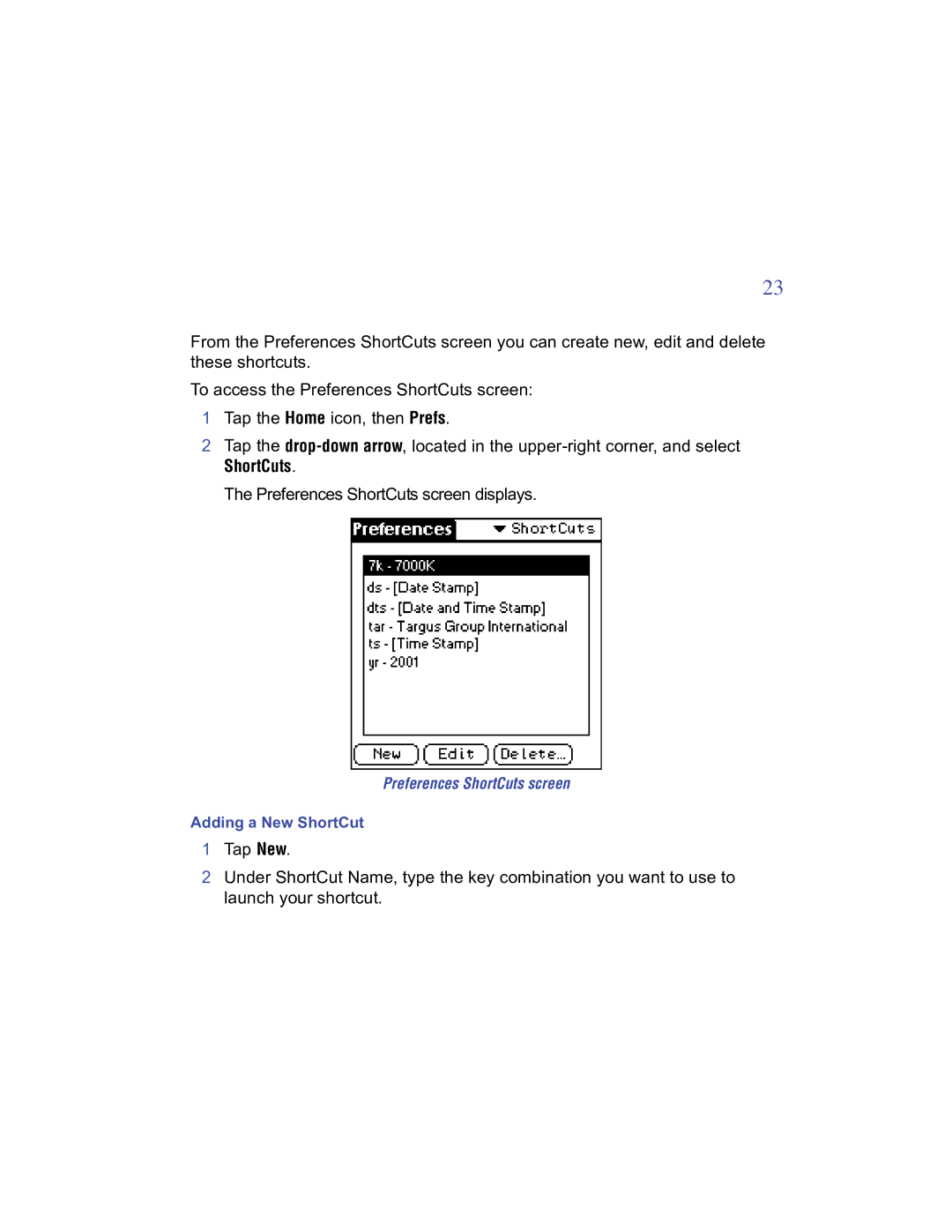 Targus Stowaway manual ShortCuts 