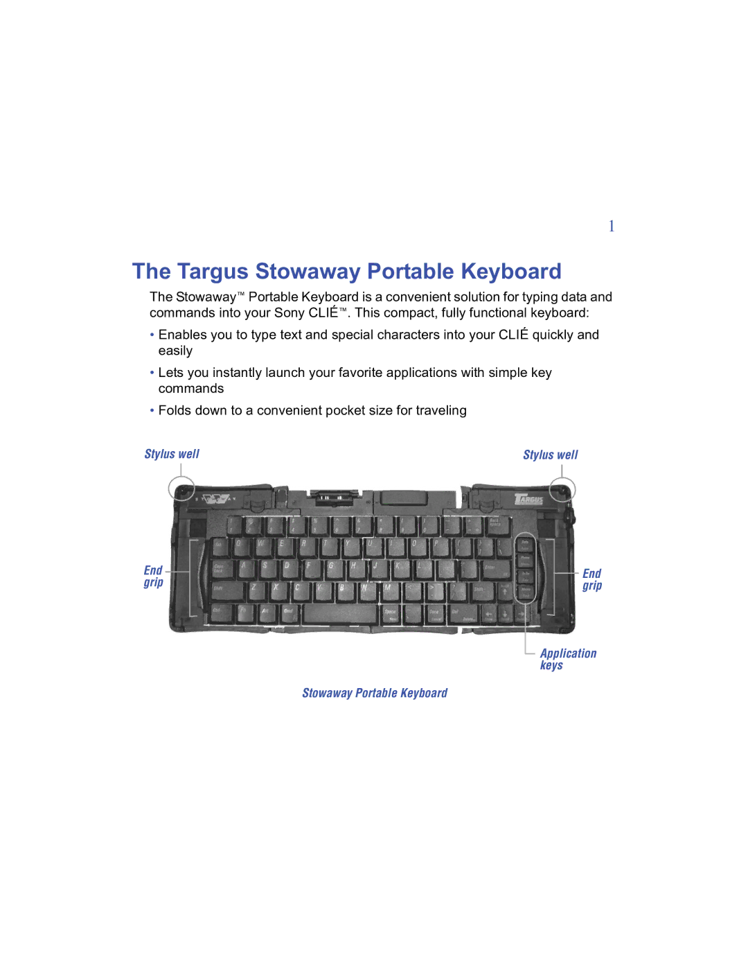 Targus manual Targus Stowaway Portable Keyboard 