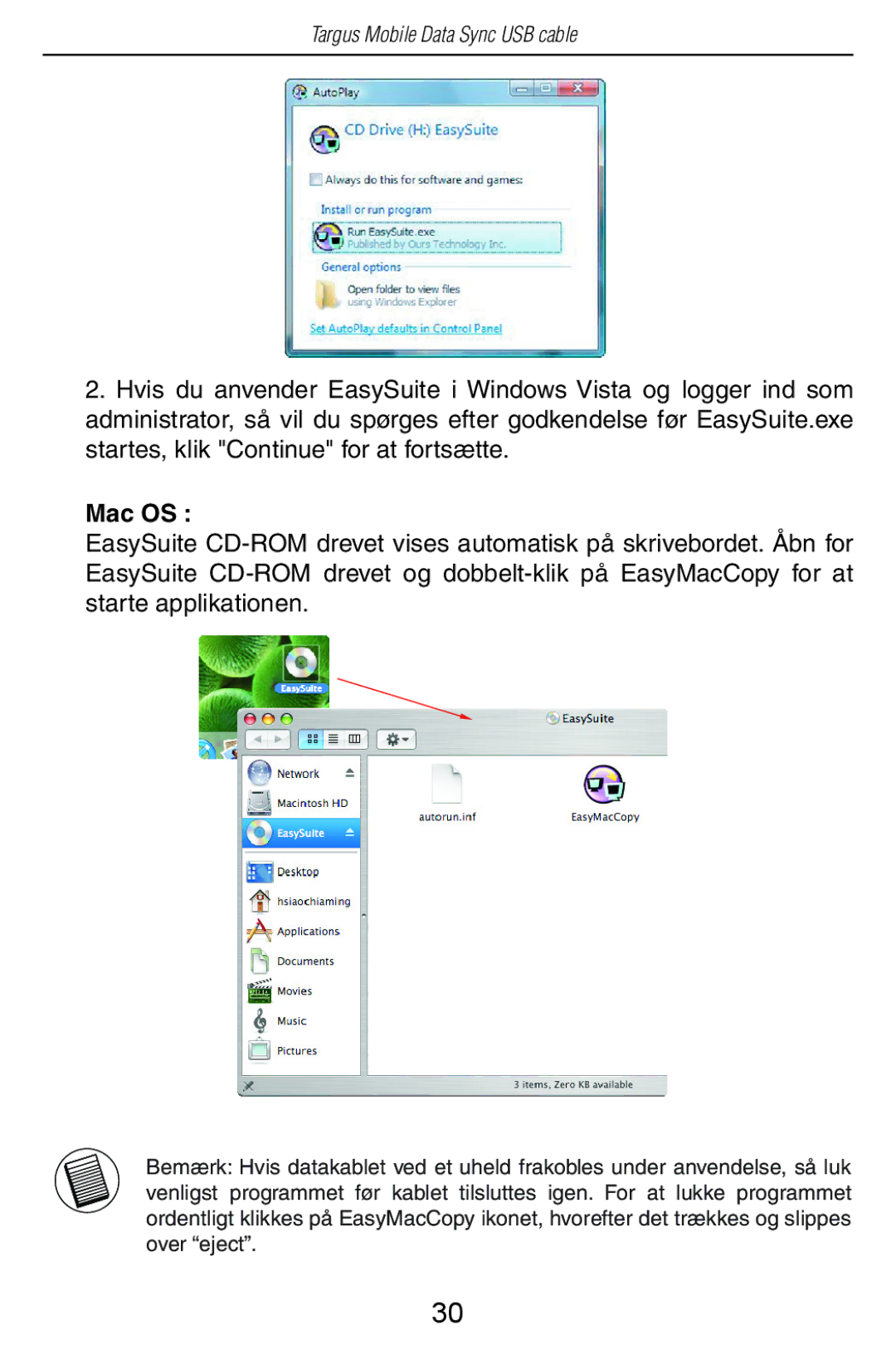 Targus USB Cable manual Mac OS 