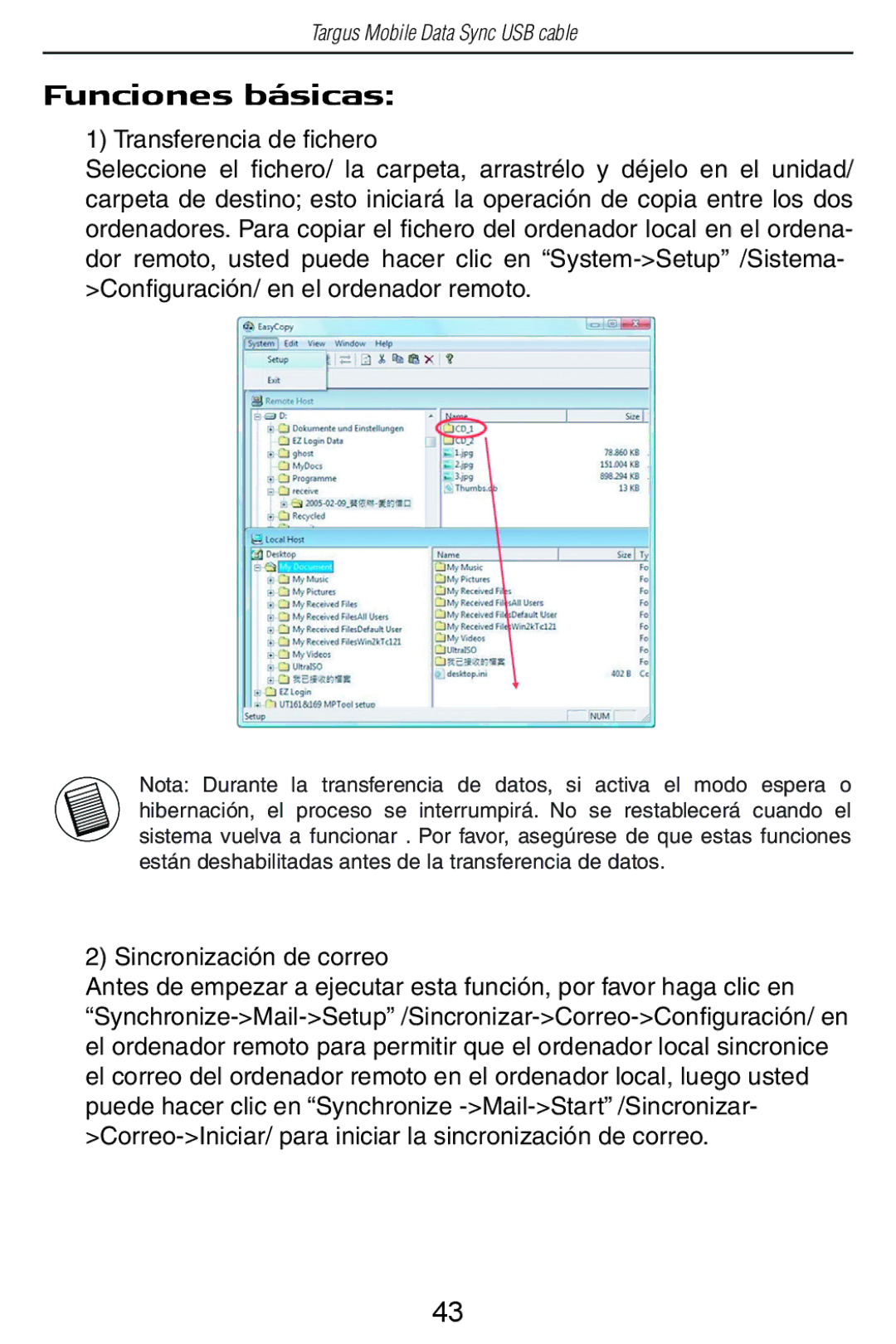 Targus USB Cable manual Funciones básicas 