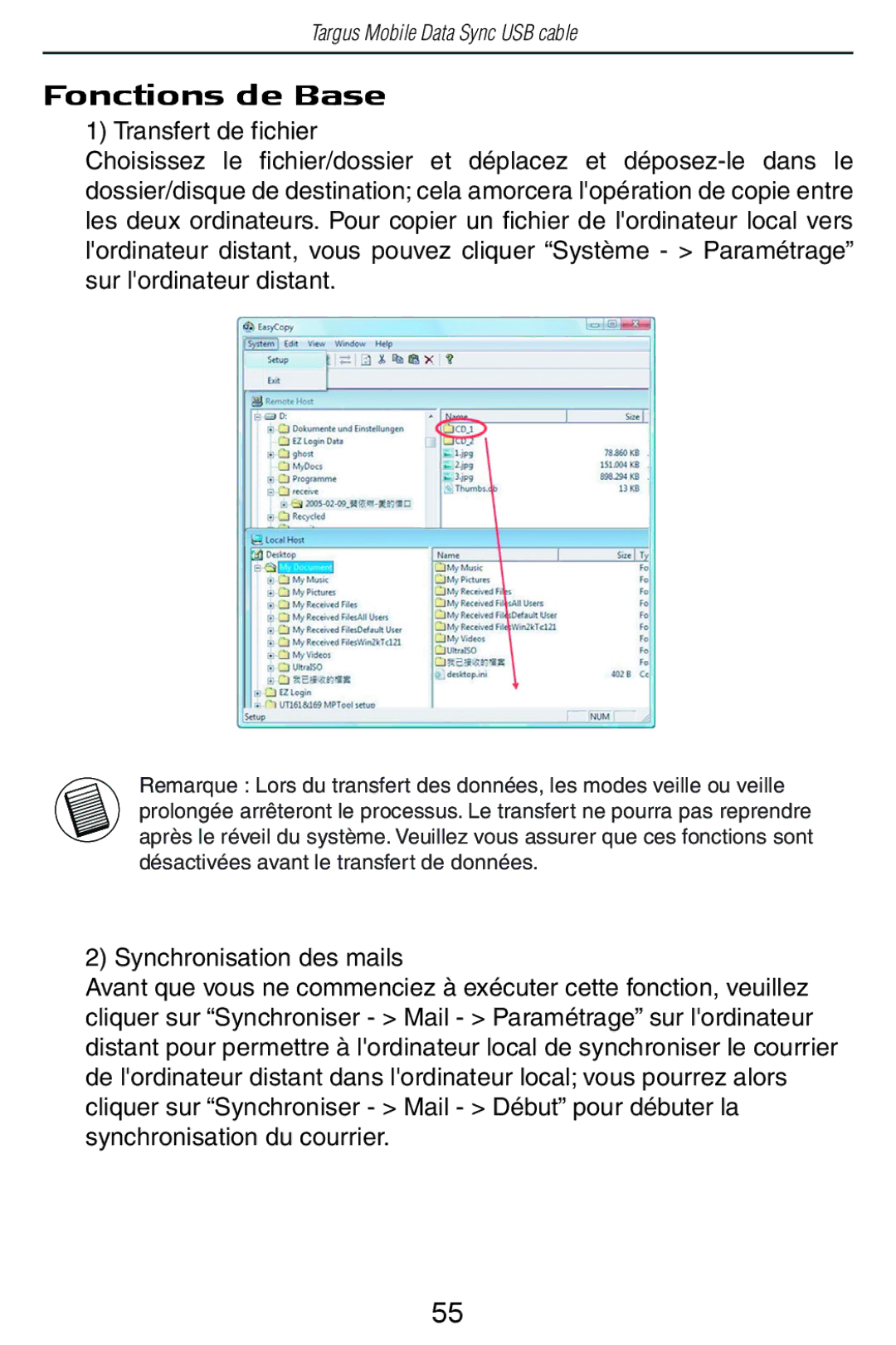 Targus USB Cable manual Fonctions de Base 
