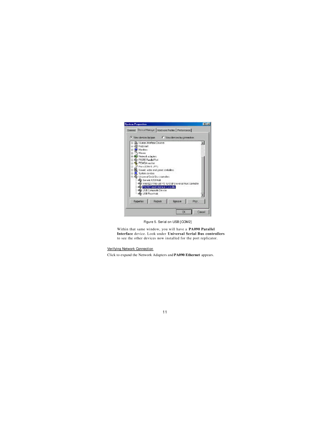 Targus USB Mobile Port Replicator manual Serial on USB COM2, Verifying Network Connection 