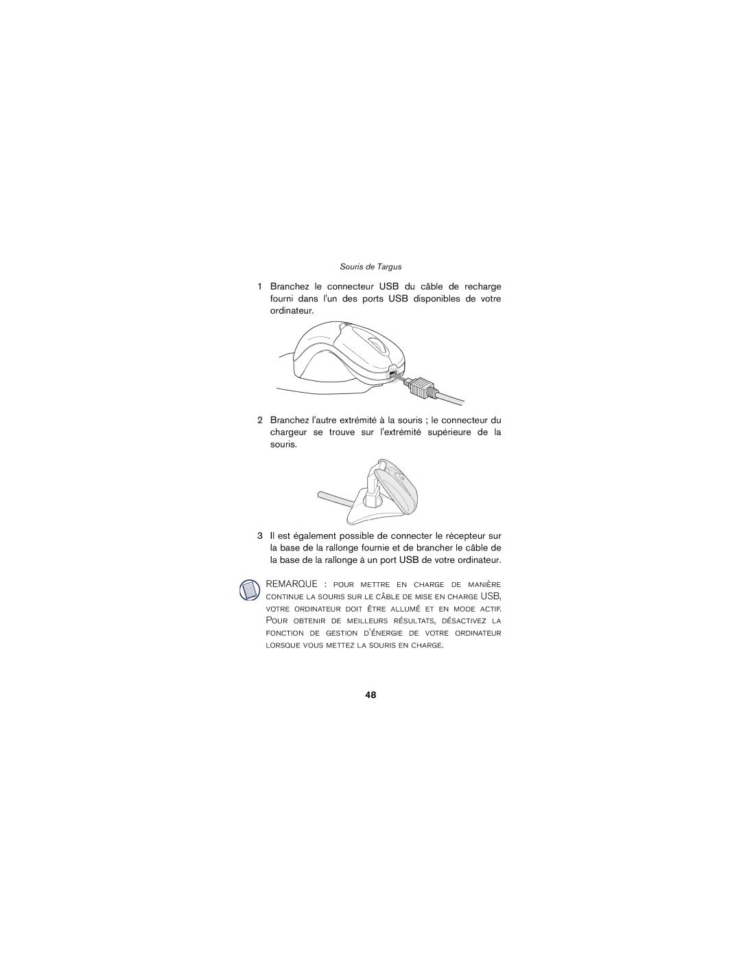 Targus wireless mouse specifications Souris de Targus 