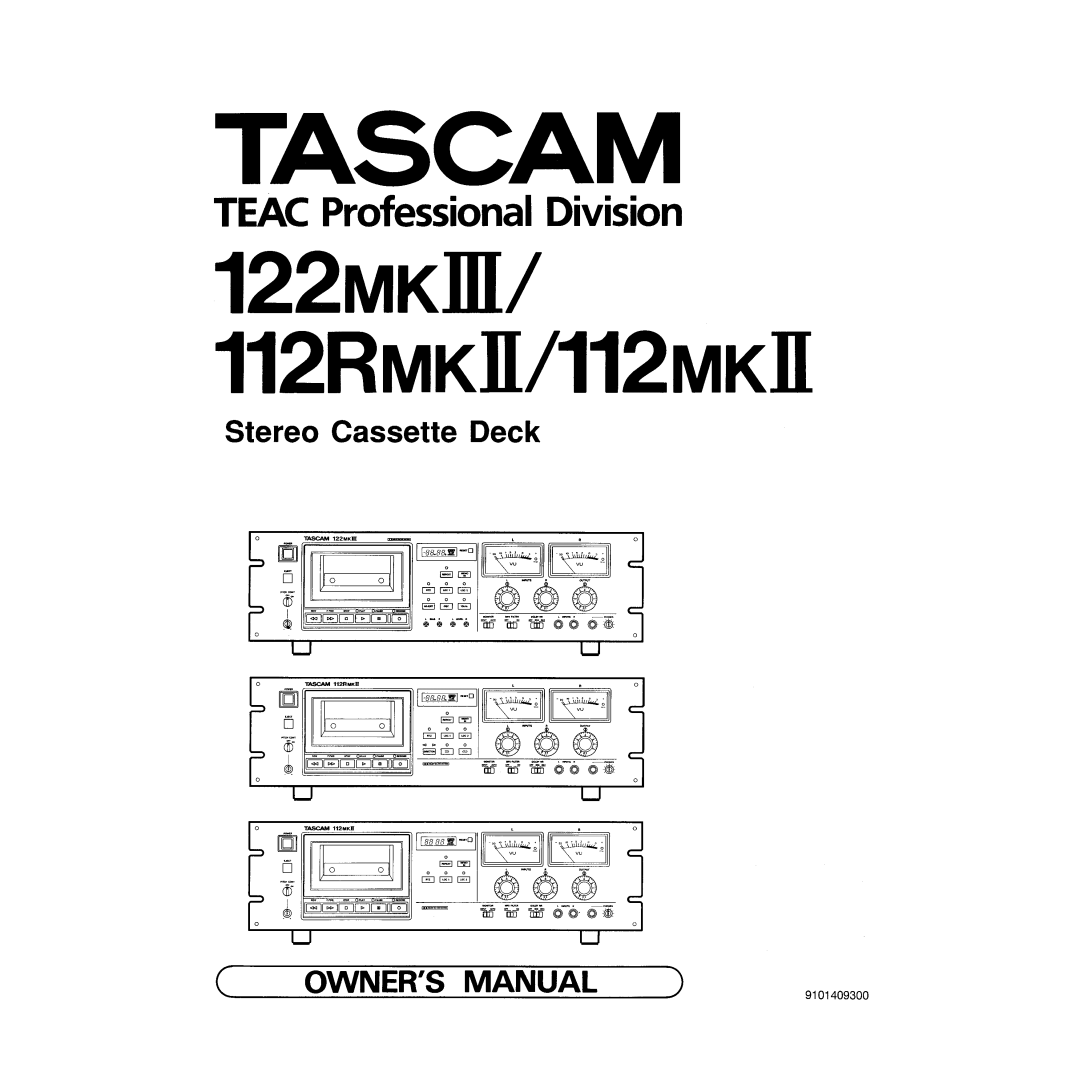 Tascam 122MKIII, 112MKII, 122RMKII manual 