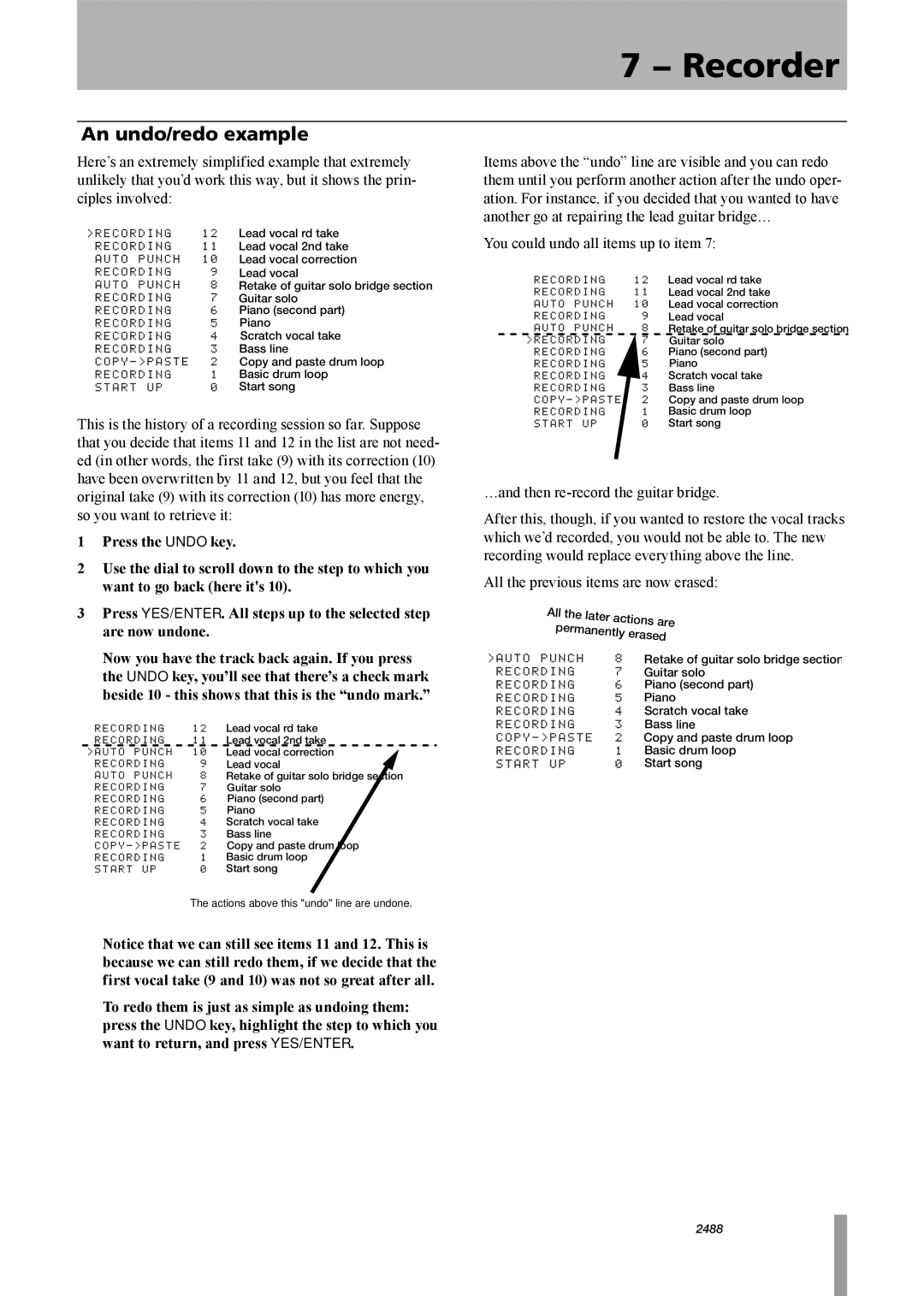 Tascam 2488neo owner manual An undo/redo example 