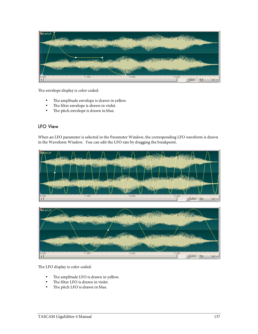 Tascam 4 user manual LFO View 