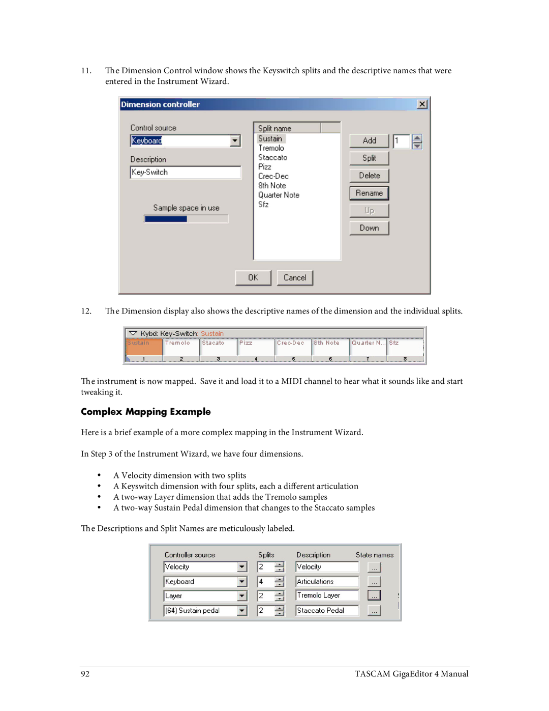 Tascam 4 user manual Complex Mapping Example 