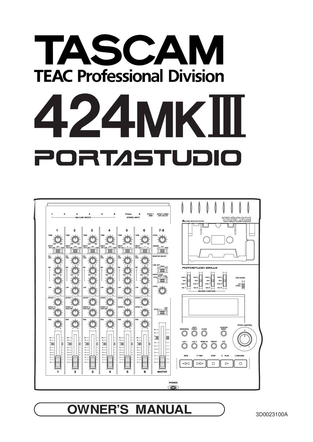 Tascam 424MKIII owner manual 424@$ 