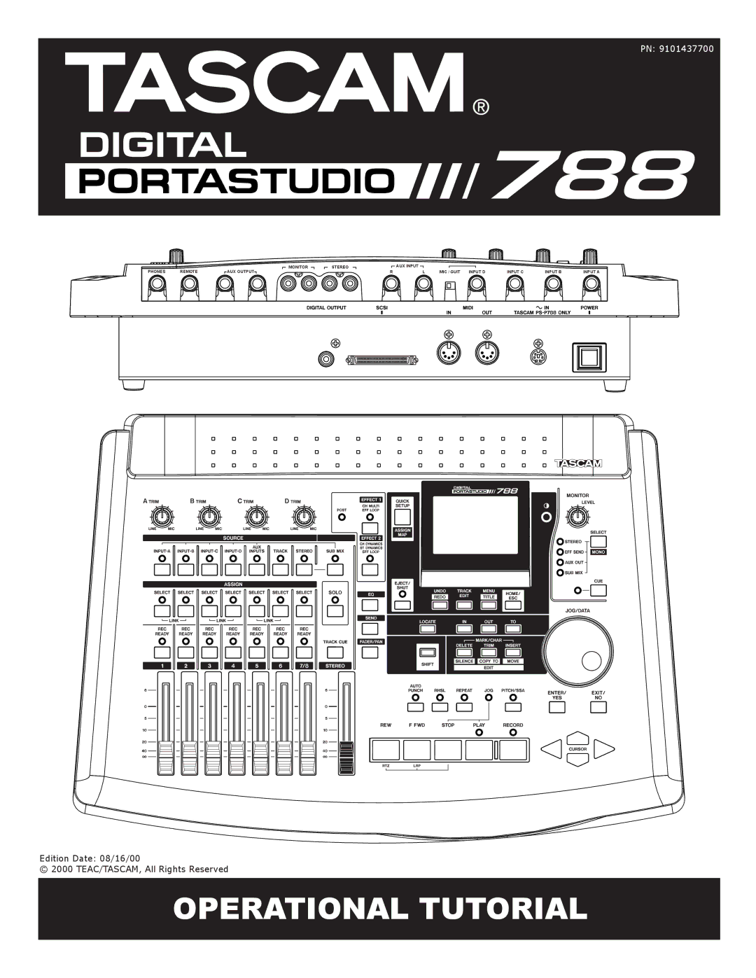 Tascam 788 manual Operational Tutorial 