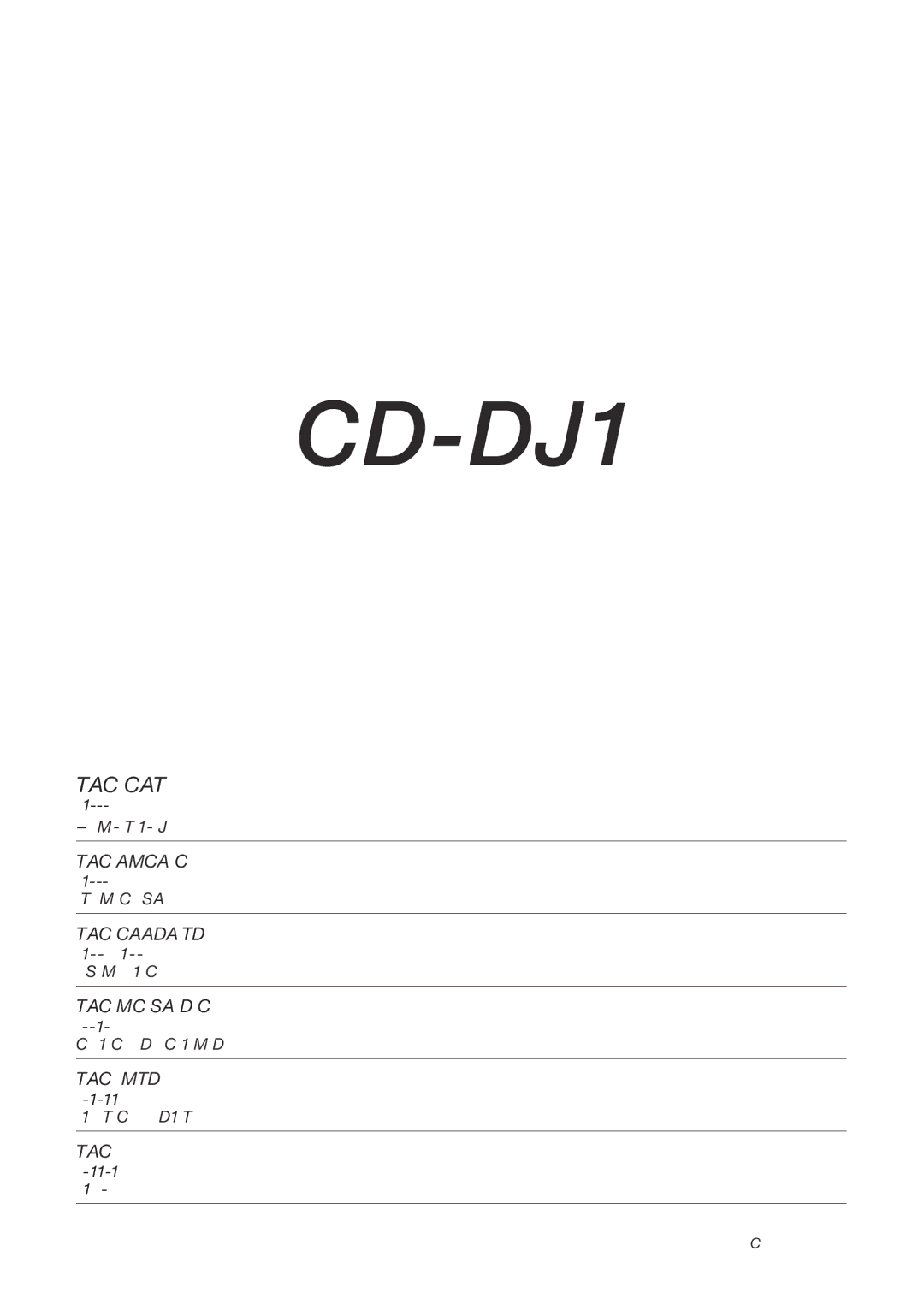 Tascam CD-DJ1 owner manual 