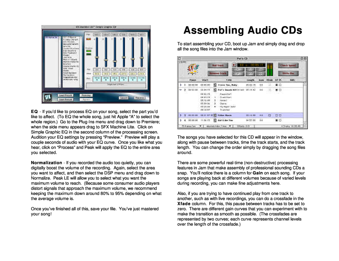 Tascam CD-R624M quick start Assembling Audio CDs 