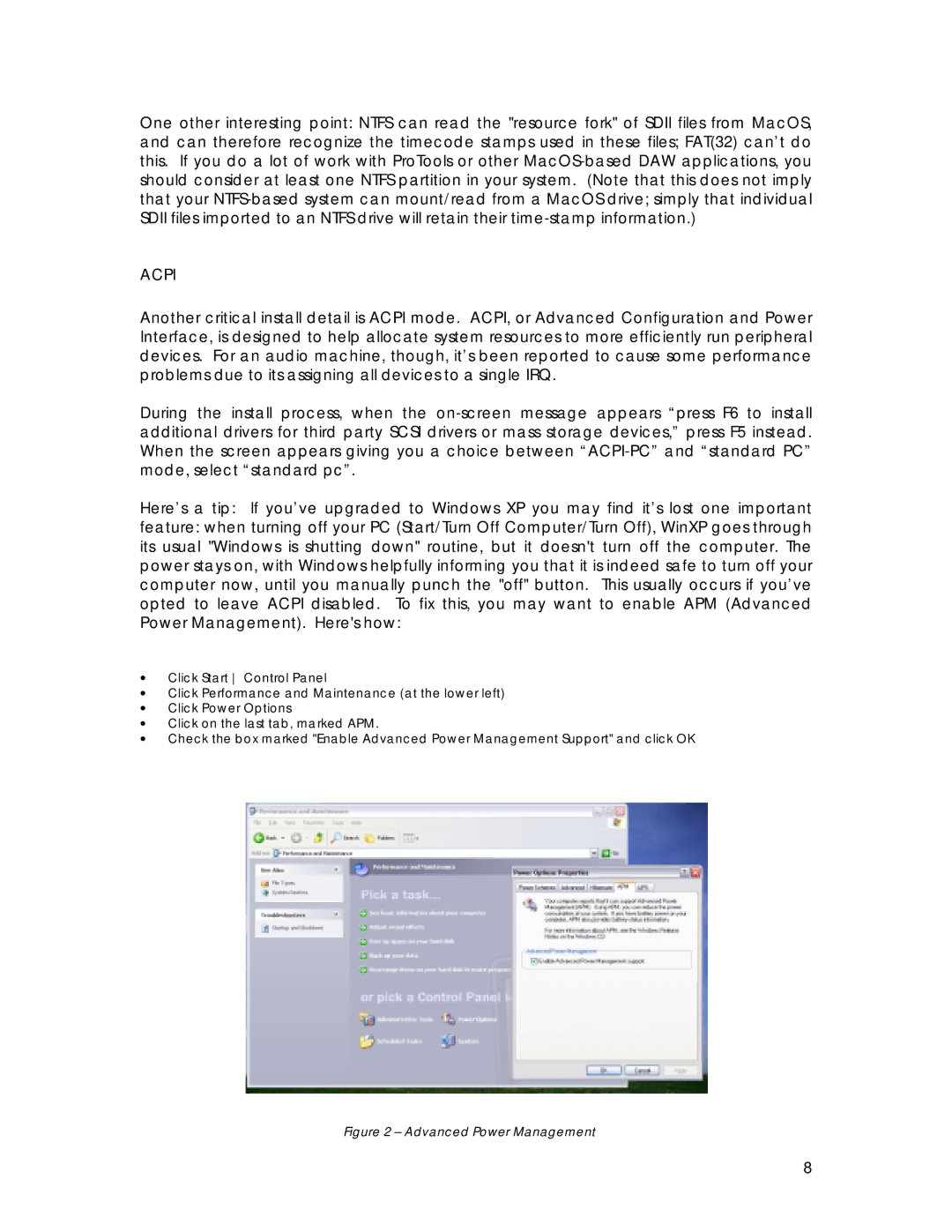 Tascam Computer Hardware manual Acpi 