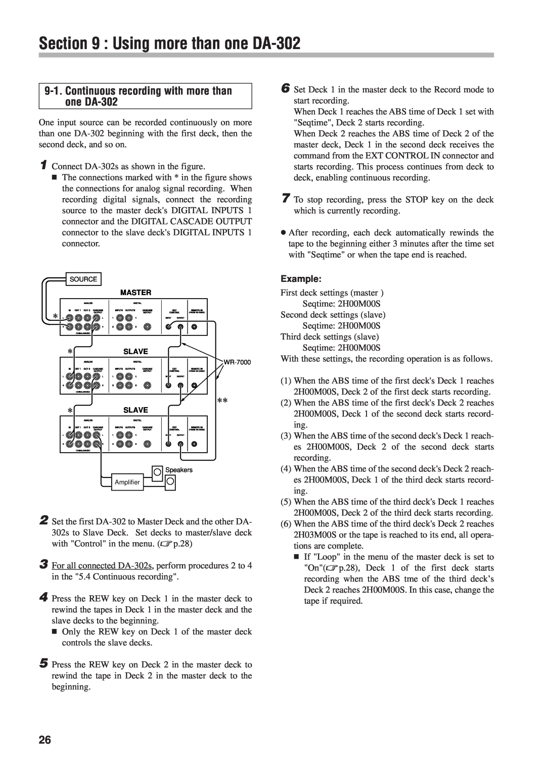 Tascam owner manual Using more than one DA-302 