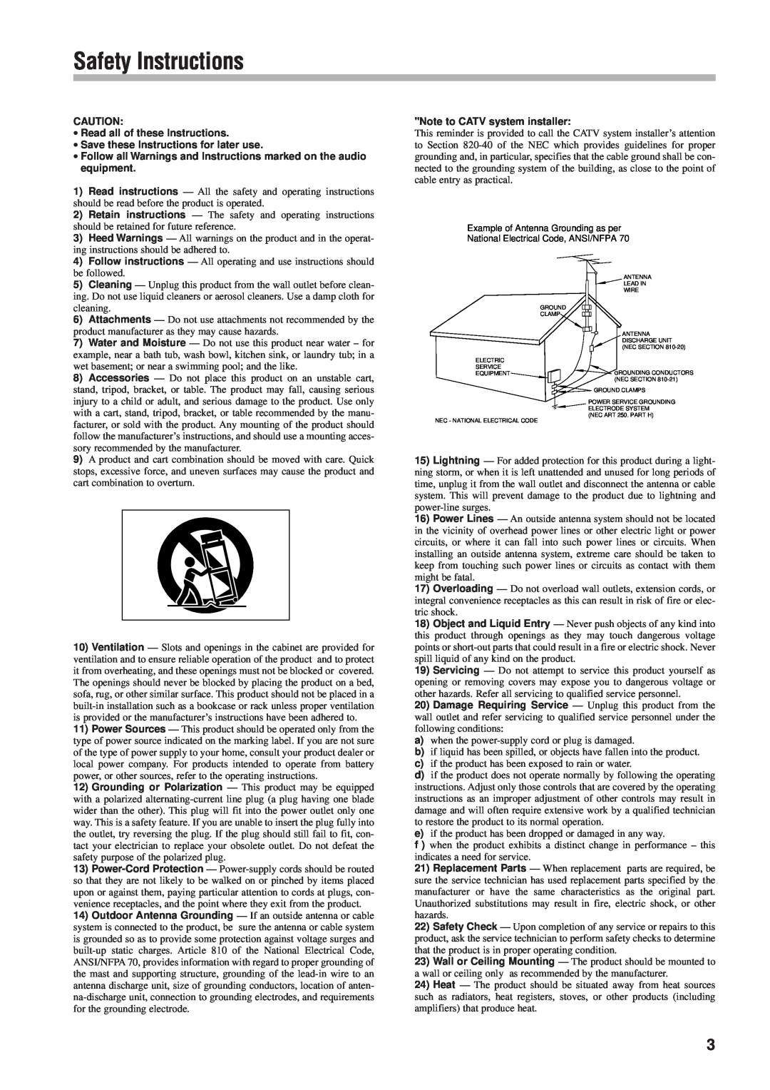 Tascam DA-302 owner manual Safety Instructions, Read all of these Instructions, Save these Instructions for later use 
