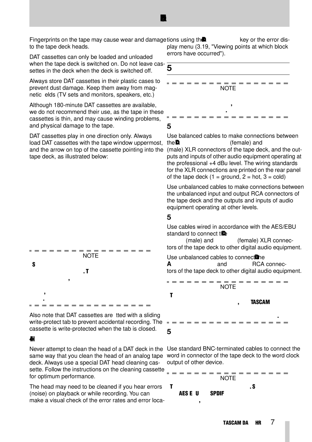 Tascam DA-45HR owner manual Making connections, Head cleaning, Making analog connections, Making digital audio connections 