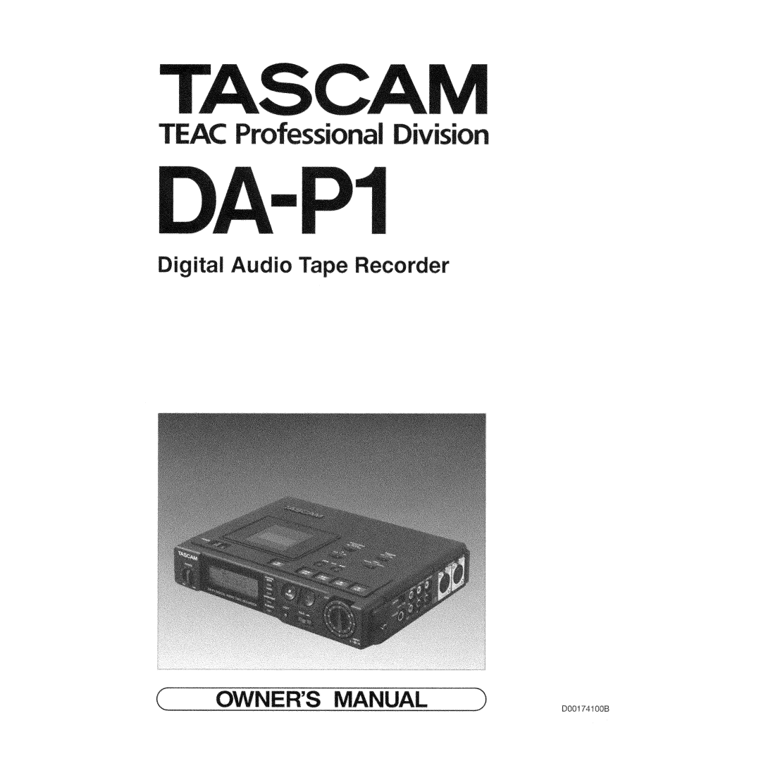 Tascam DA-P1 manual 