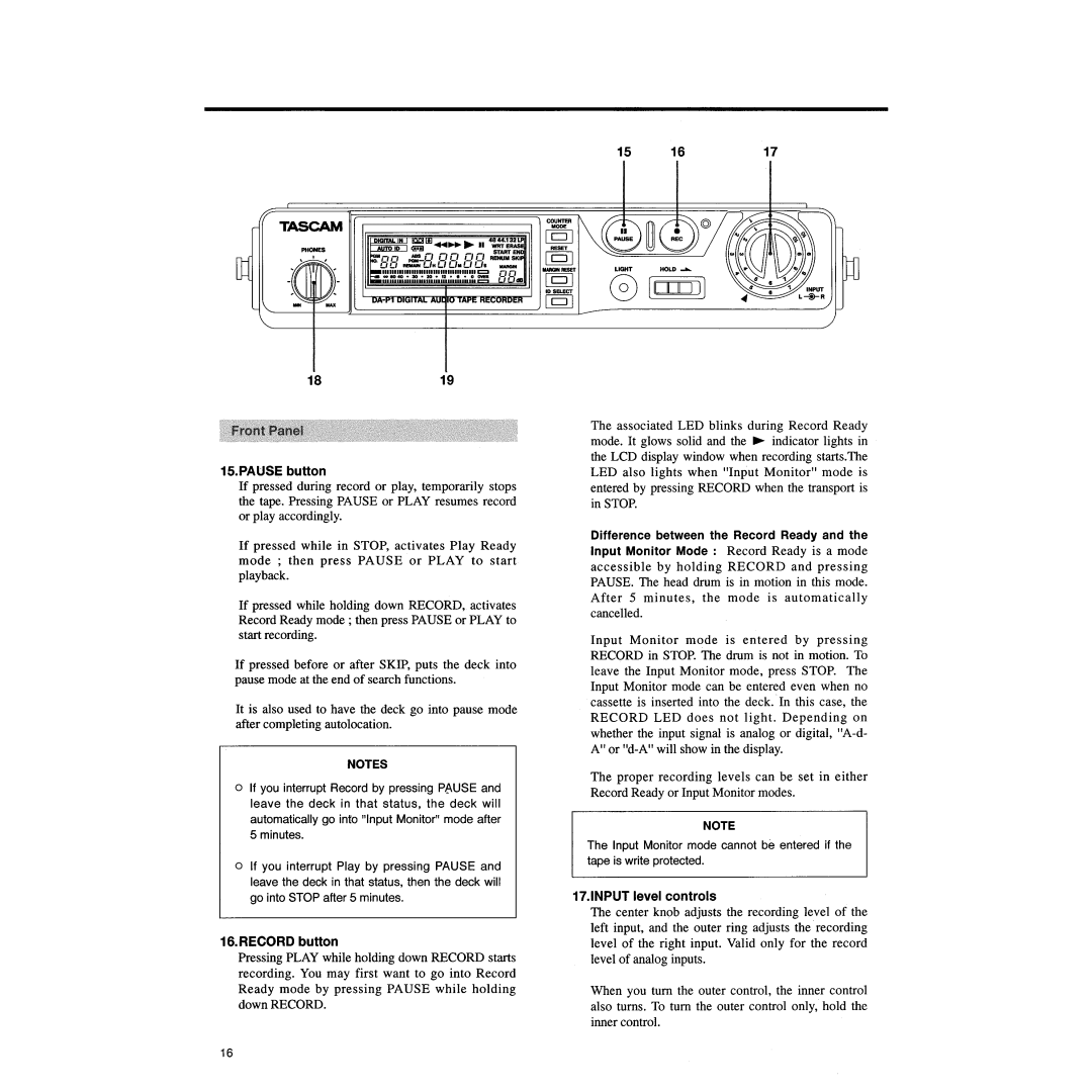 Tascam DA-P1 manual 