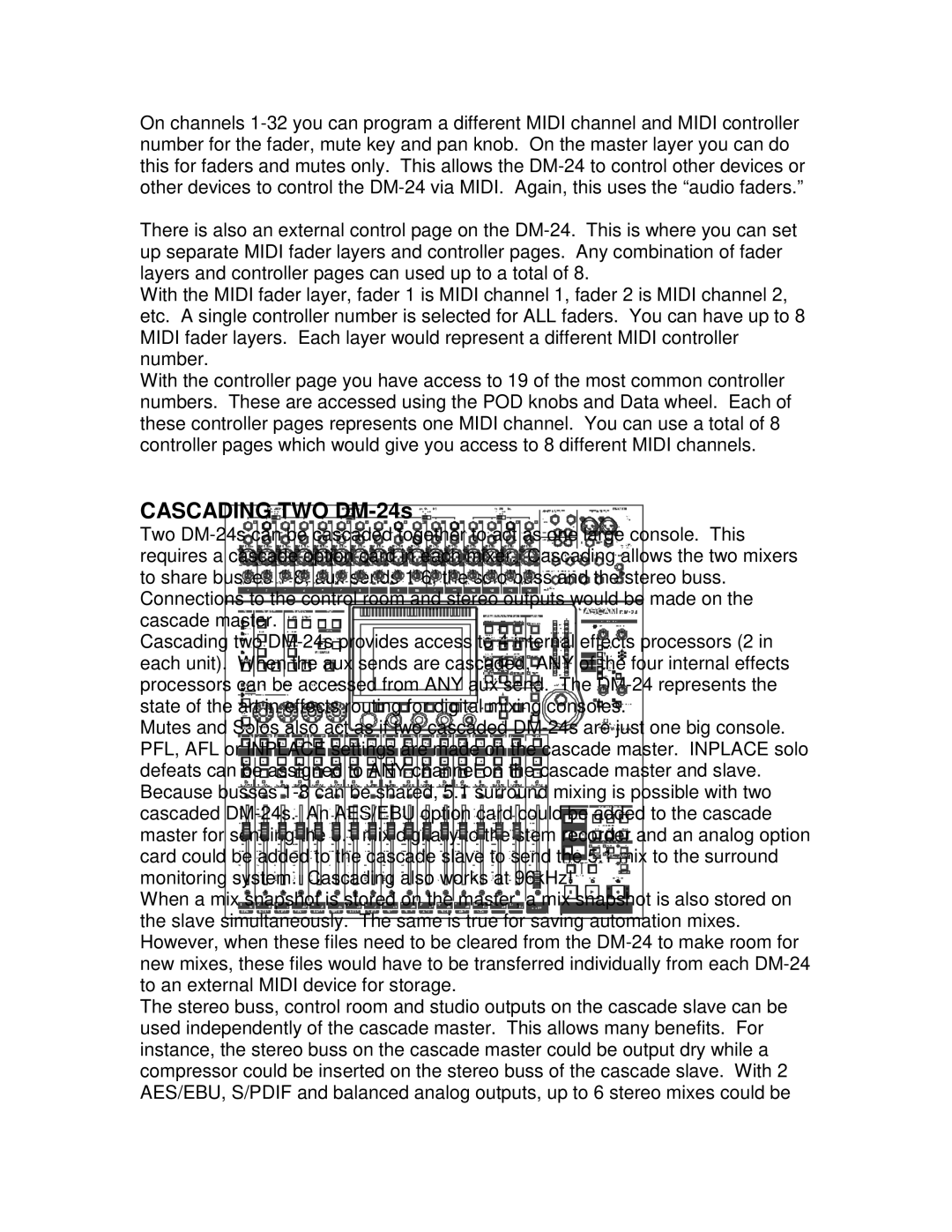 Tascam manual Cascading TWO DM-24s 