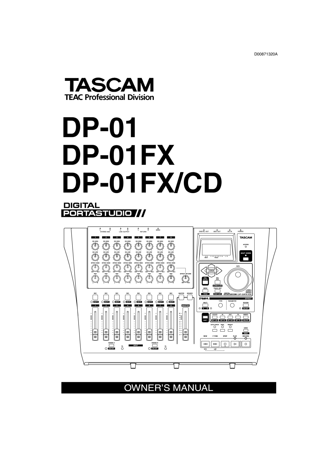 Tascam D00871320A owner manual DP-01FX DP-01FX/CD 