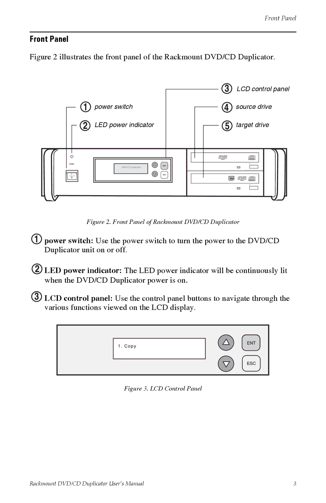 Tascam DV-W11R user manual Front Panel of Rackmount DVD/CD Duplicator 