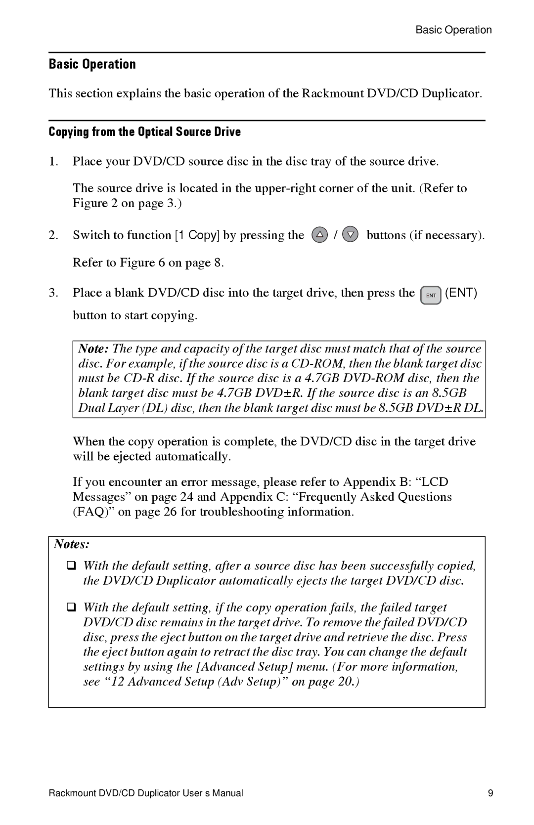 Tascam DV-W11R user manual Basic Operation, Copying from the Optical Source Drive 