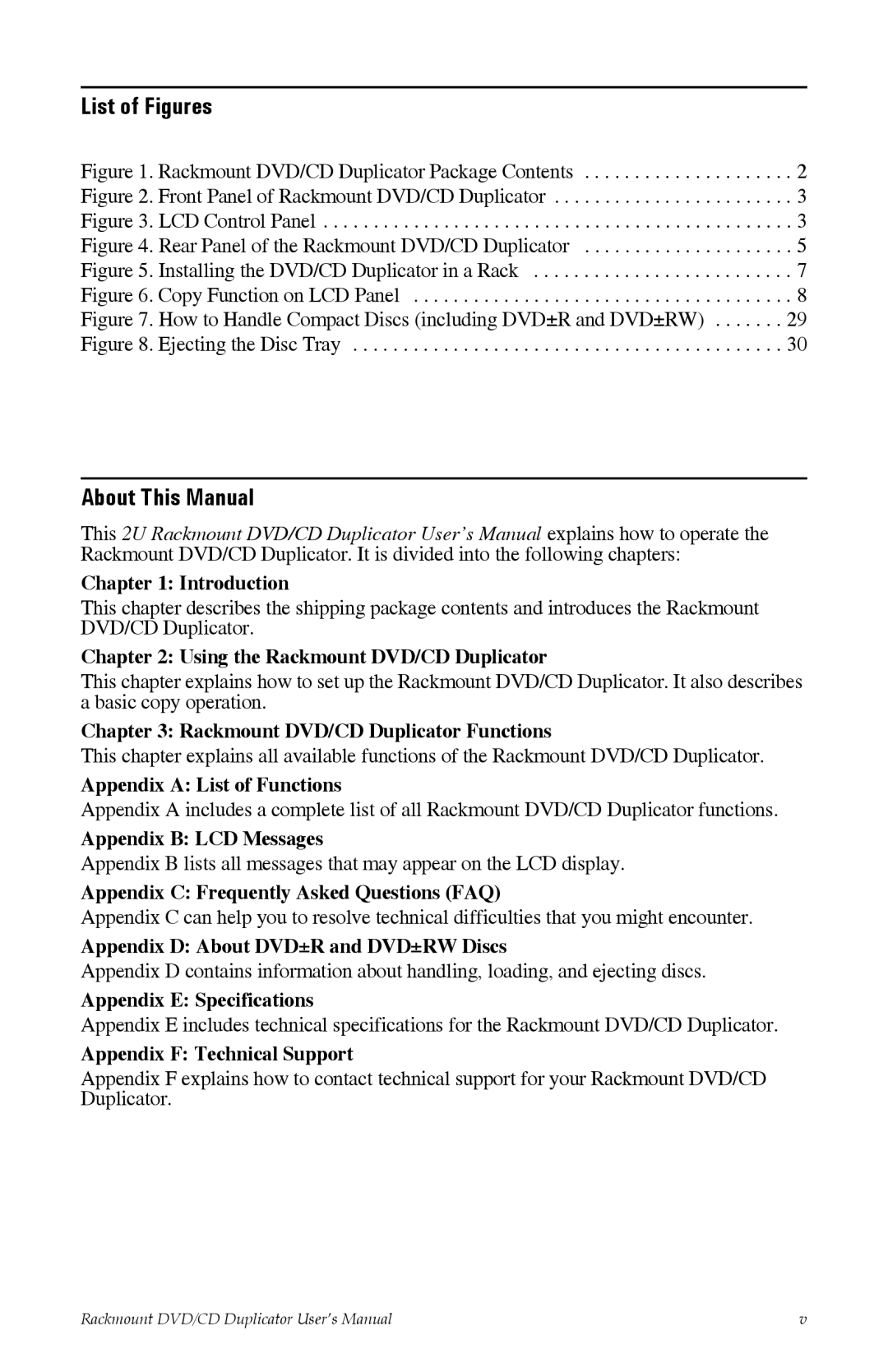 Tascam DV-W11R user manual List of Figures, About This Manual 