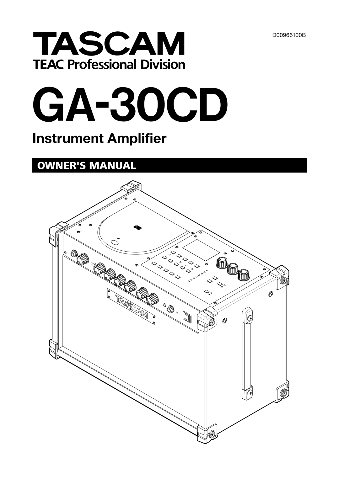 Tascam GA-30CD owner manual 