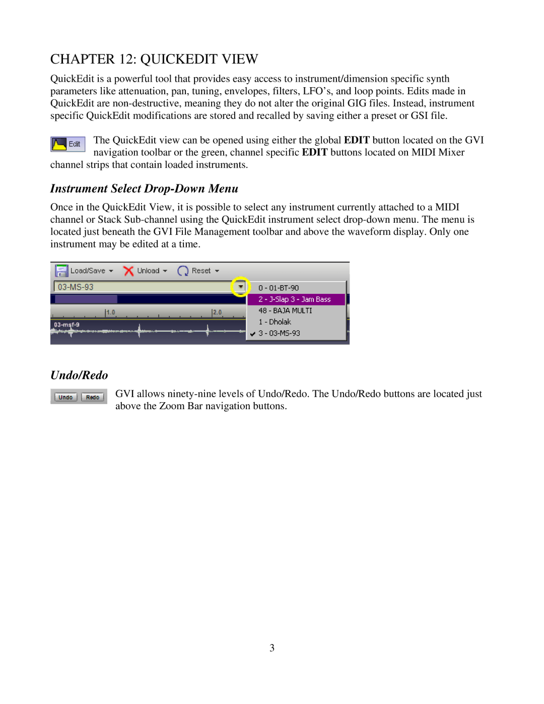 Tascam GVI owner manual Quickedit View 