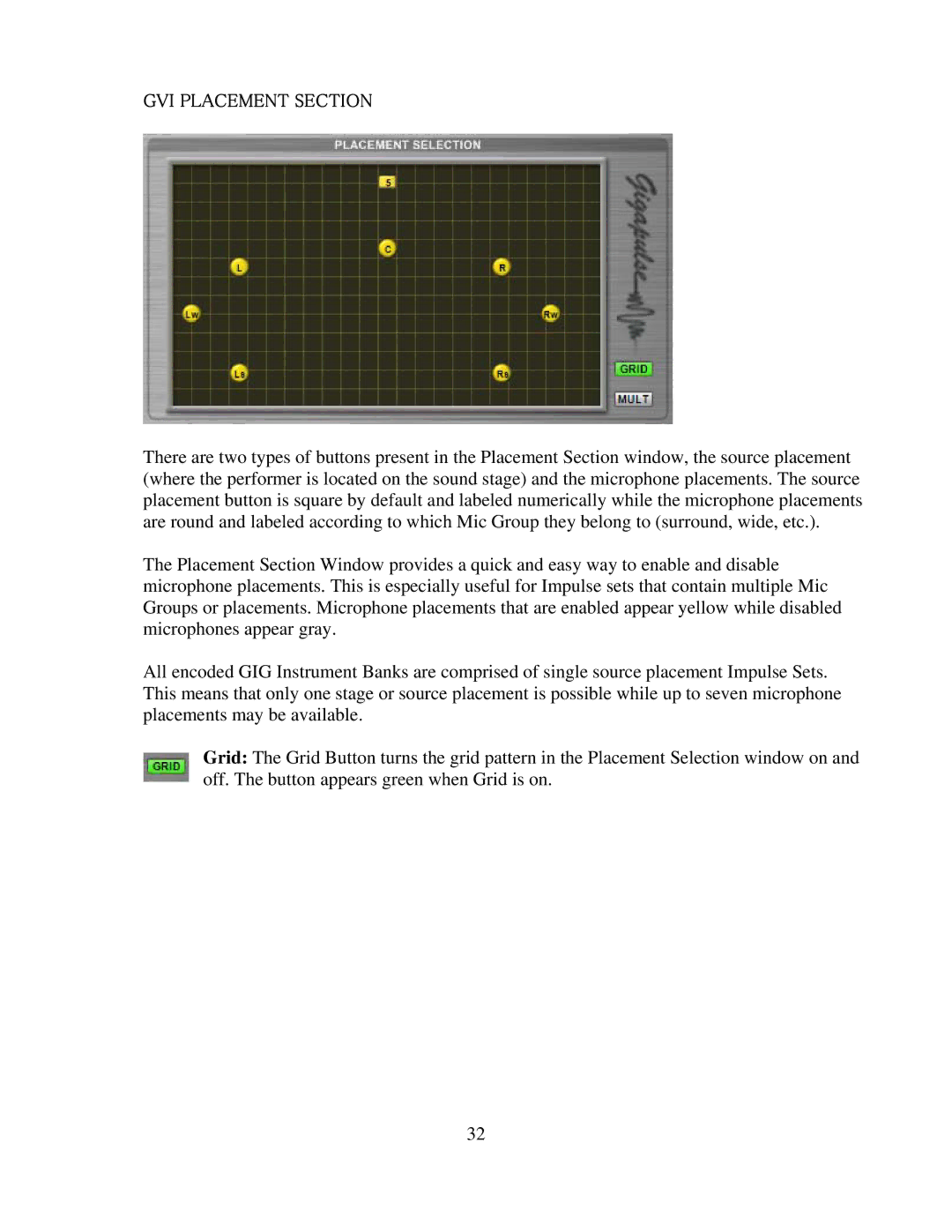 Tascam owner manual GVI Placement Section 